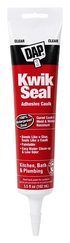 Dap 18008 Kwik Seal Caulk, 5.5-Ounce, Clear