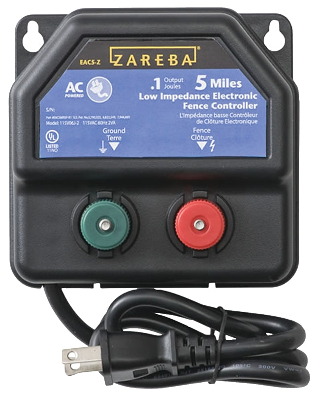 Zareba EA5M-Z 5-Mile AC-Powered Electric Fence Charger,Black