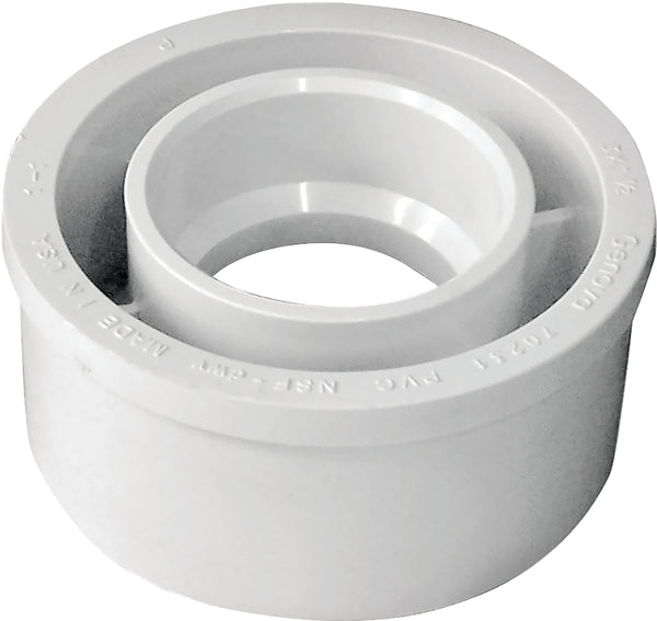 Canplas 192762 PVC DWV Flush Bushing, 3 x 1.5-Inch, White