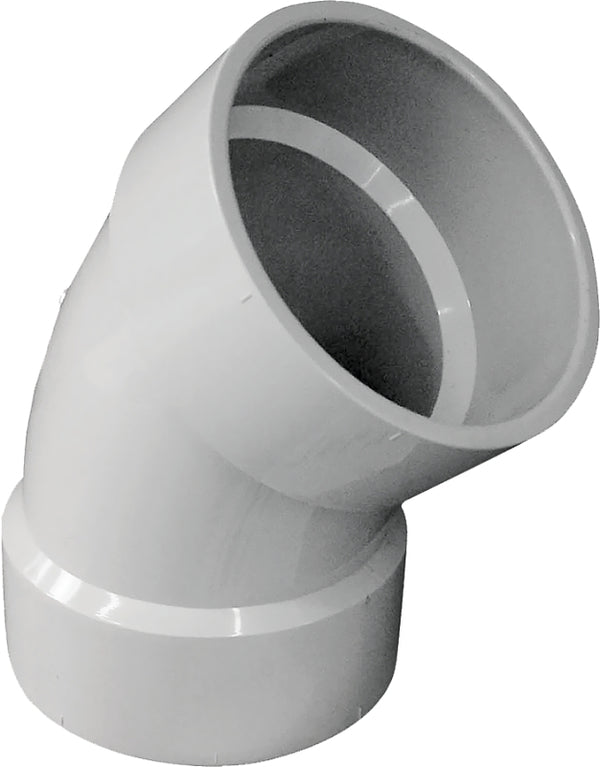 Canplas 192504 PVC DWV 45-Degree Bend HXH, 4.12-Inch, White