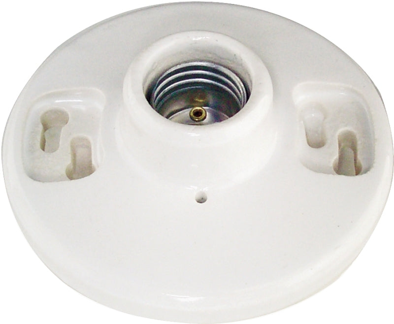 EATON Wiring 604-SP 660-Watt 250-volt Medium Base Ceiling Receptacle Lamp Holder, Porcelain, White