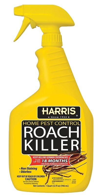 Harris Roach Killer, Liquid Spray with Odorless and Non-Staining 12-Month Extended Residual Kill Formula (32oz) HRS-32