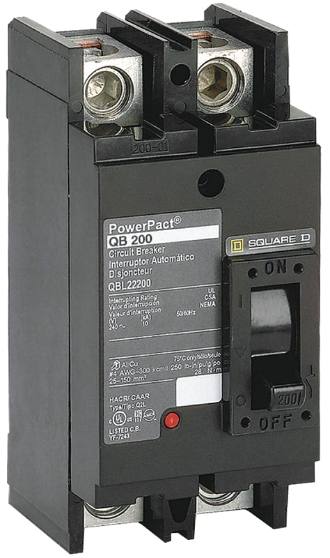 Square D QBL22200 Double-Pole Circuit Breakers Black