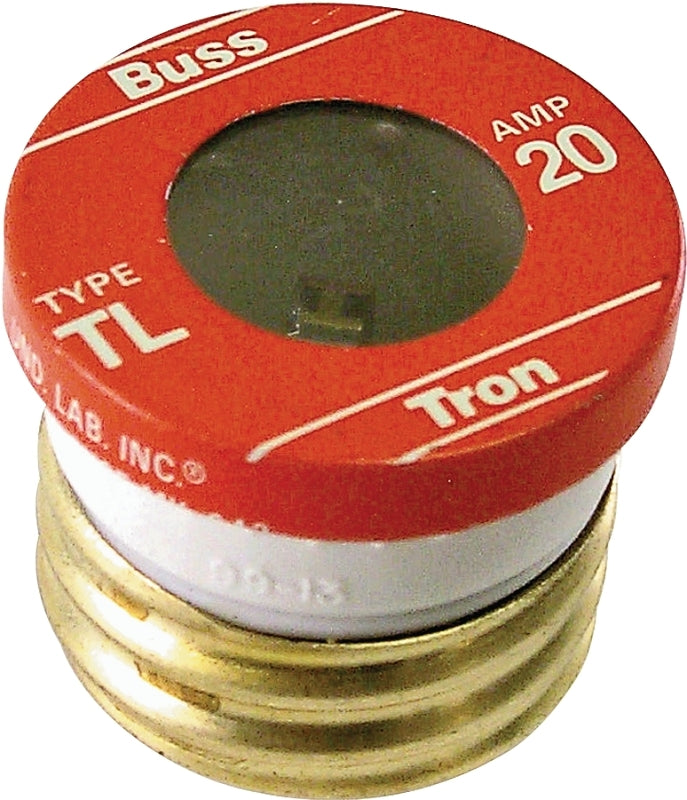 Bussmann BP/TL-20 20 Amp Time Delay, Loaded Link Edison Base Plug Fuse, 125V UL Listed Carded, 1 Blister pack of 3 fuses