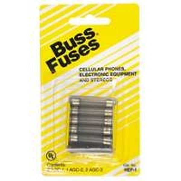 Bussmann Assorted amps Glass Tube Fuse 5 pk HEF-1