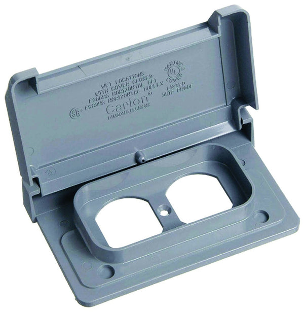 THOMAS & BETTS/CARLON E98DHGN-CAR Lamson Carlon Duplex Receptacle Cover, Grey