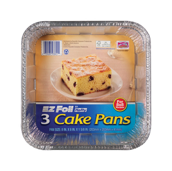 E-z Foil 93821 Square Cake Pan With Aluminum Foil (Pack of 12 X 3) 00Z93821