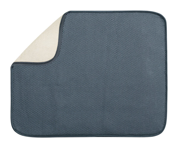 InterDesign iDry Kitchen Mat, 18 x 16 - Large, Pewter/Ivory 41241