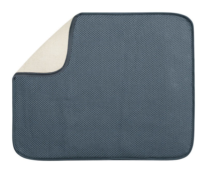 InterDesign iDry Kitchen Mat, 18 x 16 - Large, Pewter/Ivory