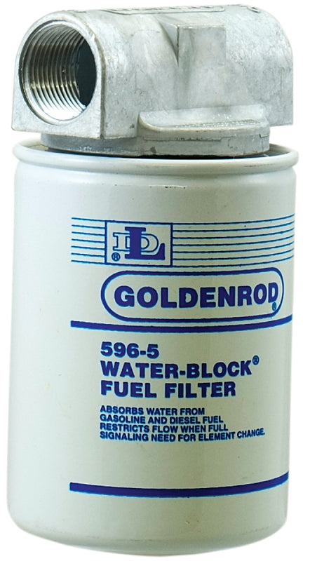 GOLDENROD (596) Canister Water-Block Fuel Tank Filter with 1" NPT Top Cap, white