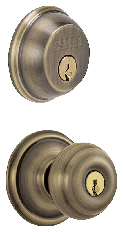 Schlage Lock Company FB50NVGEO609 Georgian Antique Brass Knob