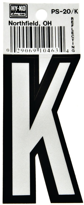 Hy-ko Ps-20/k Vinyl Lettering Reflective House Letter K, Size 3-1/4" (Pack of 10)