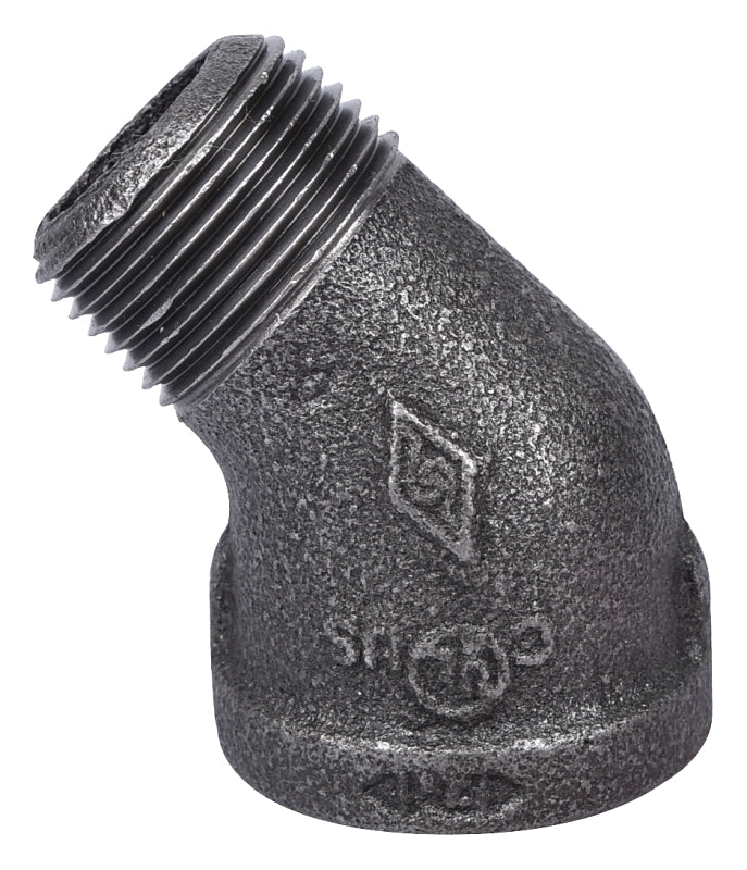 WORLDWIDE SOURCING B121 20 45 Deg Street Black 3/4 Elbow
