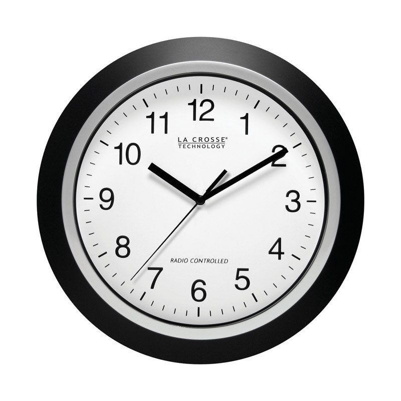 La Crosse Technology WT-3129B 12 Inch Atomic Analog Wall Clock, Pack of 1, Black