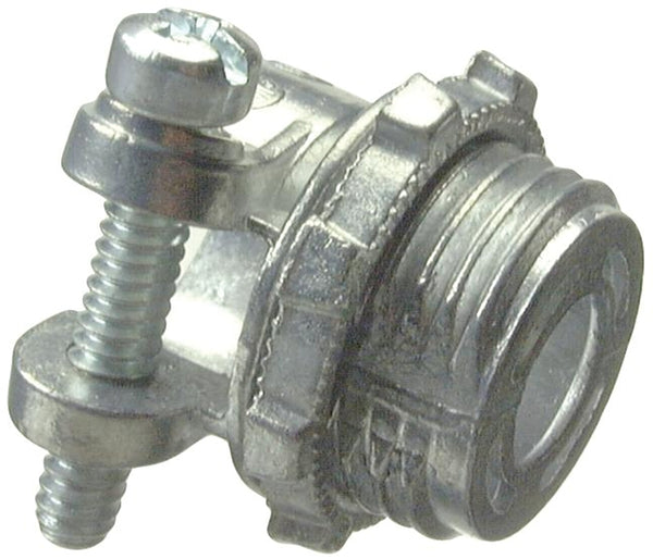Halex - ½ Inch Flexible Metal Conduit (FMC) Squeeze Connector - 04205B - 25 Per Pack - Silver
