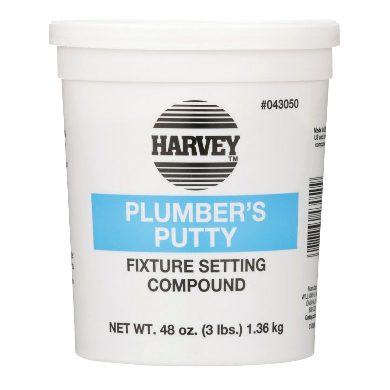 Harvey 43050 Professional Grade Plumbers Putty, 3 Lb, Cup, Off, Slight, Solid, White