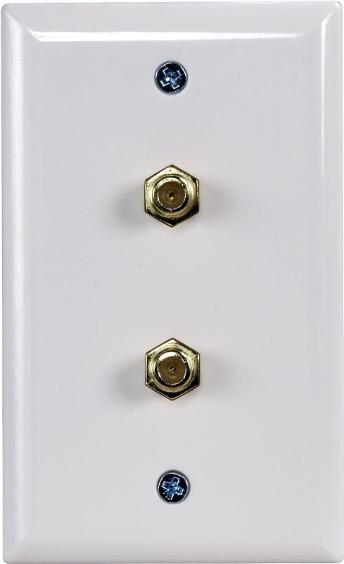 AmerTac - Zenith VW1001WJ2W Dual Coax Wallplate, White