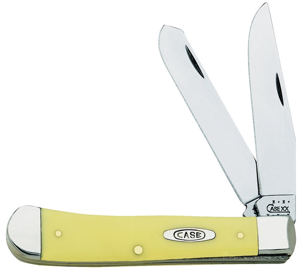 Case XX WR Pocket Knife Yellow Synthetic Trapper High Carbon Steel Blades Item #161 - (3254 CS) - Length Closed: 4 1/8 Inches 00161