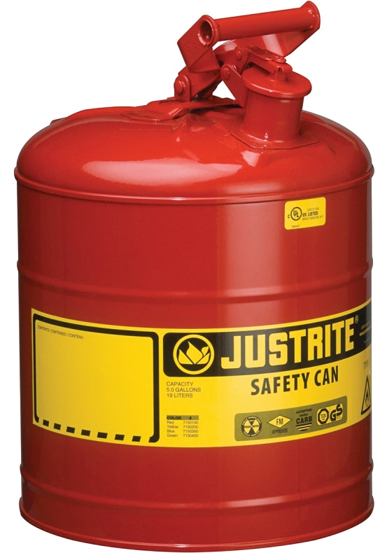Justrite Manufacturing Co Type I Safety Cans for Flammables, Justrite 7150100