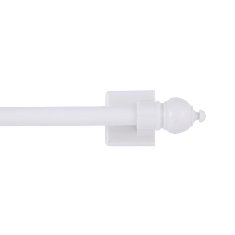 Kenney 7/16'' Multi-Use Adjustable Petite Cafe Magnetic Rod, 16-28'', White