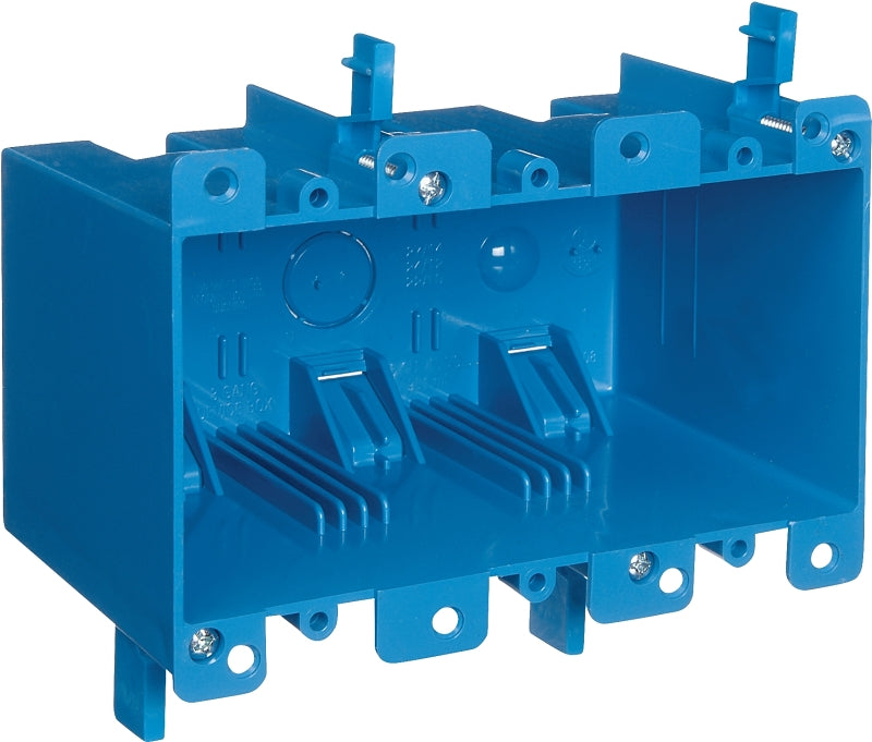 Carlon B355R Switch/Outlet Box, Old Work, 3 Gang, 5.72-Inch Length by 2.79-Inch Width by 3.69-Inch Depth, Blue, 1-Pack