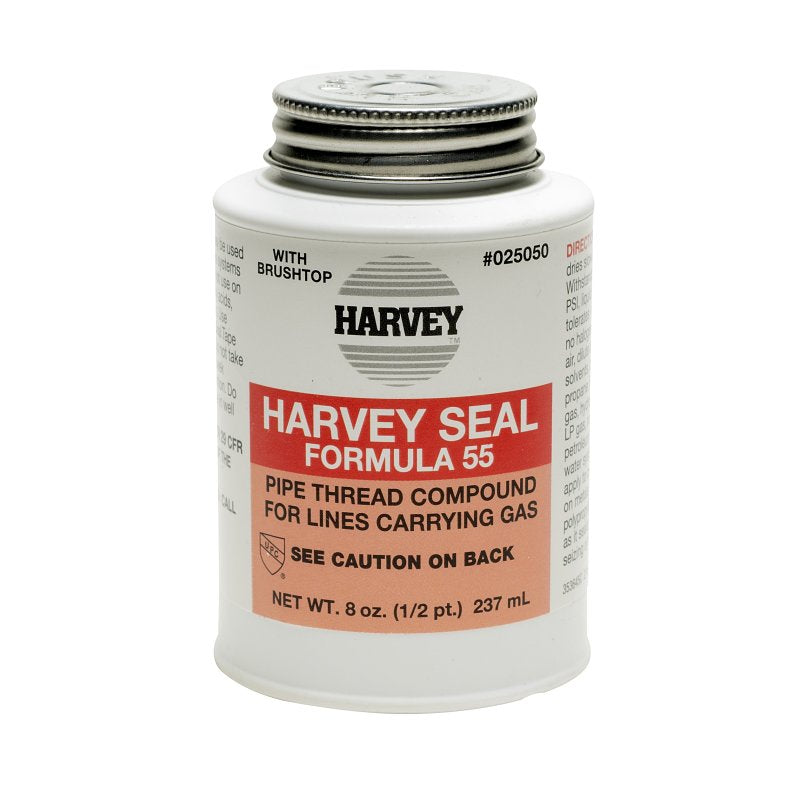 Harvey 25050 Oatey 0 Multi-Purpose Pipe Thread Compound, 8 Oz, Brush top Plastic Jar, Liquid Paste, Yellow