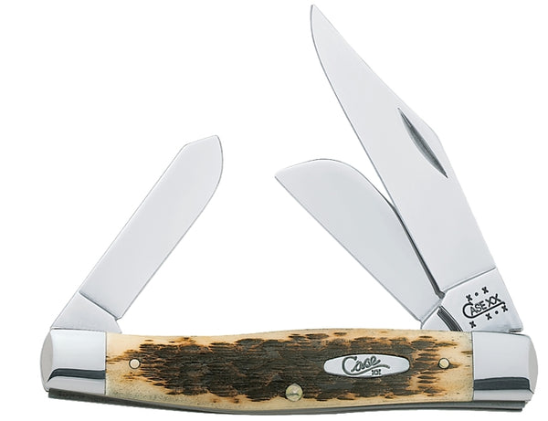 Case Large Amber Bone CV Stockman Pocket Knife 00204