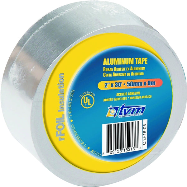 Tvm Tr2x30 Aluminum Foil Tape, 30' L X 2" W X 0.003" T W2005
