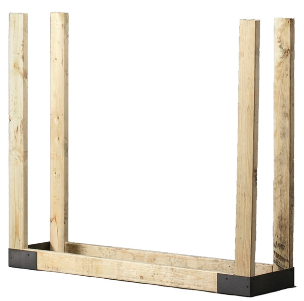Shelter SLRK Adjustable Length & Height Firewood Storage Log Rack/Holder Kit, Powder Coated Heavy Duty All Steel, Adj. L x 14" D x Adj. H, Black
