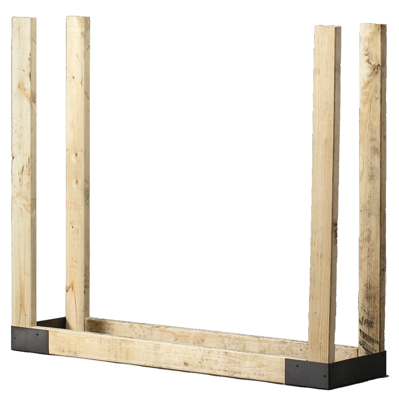 Shelter SLRK Adjustable Length & Height Firewood Storage Log Rack/Holder Kit, Powder Coated Heavy Duty All Steel, Adj. L x 14" D x Adj. H, Black
