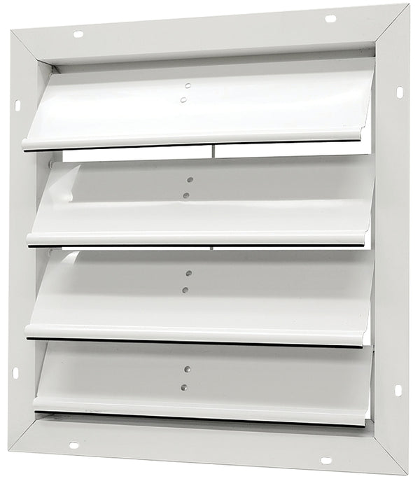 GAF Master Flow 19.25 in. x 19.25 in. Automatic Gable Vent Shutter for Power Attic Vents - Weather-Resistant, Compatible with GAF EGV/PG Series & Most Gable Mount Fans, White Finish SGM20