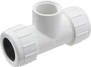 NDS CPT-0500-S 1/2-Inch Slip PVC Compression Tee, White