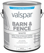 Valspar Corporation 1 Gallon White Exterior Barn & Fence Latex Paint 18-3121-70 GL