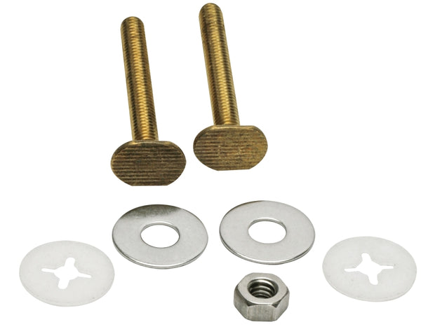 Fluidmaster 7111 Universal 3-Inch Bowl to Floor Bolts, Includes 2 Brass Bolts