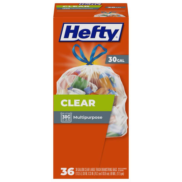 Reynolds Hefty Recycling Trash Bags, Clear, 30 Gallon, 36 Count 00E88662