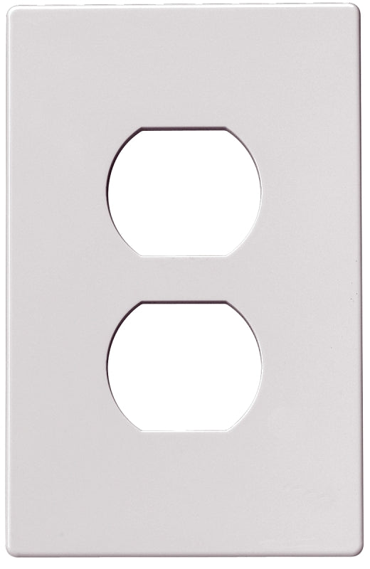 EATON PJS8W Arrow Hart Pjs8 Mid Size Screw Less Wall Plate, 1 Gang, 4-1/2 in L X 2-3/4 in W X 0.08 in T, White