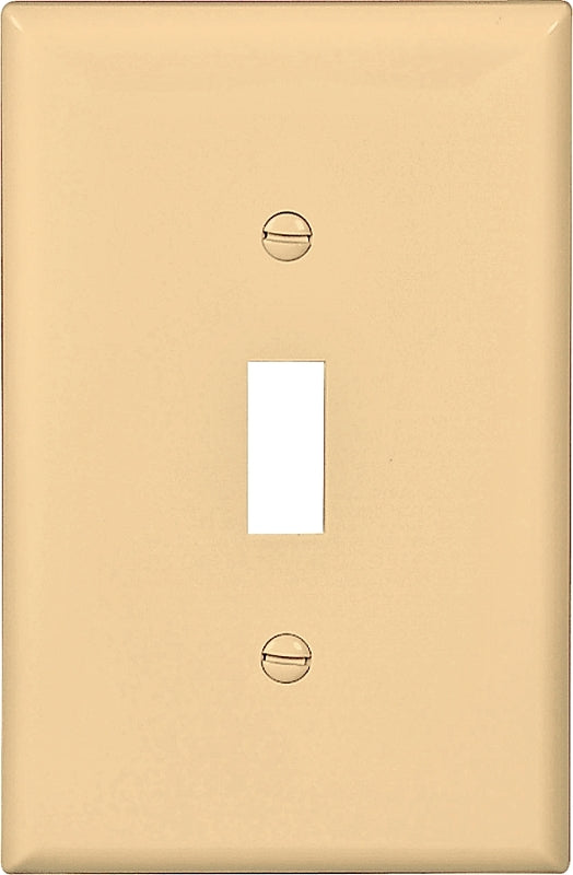 EATON Wiring PJ1V Mid-Size Polycarbonate 1-Gang Toggle Switch Wallplate, Ivory