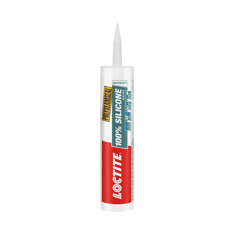 Loctite White 100% Silicone Sealant Tube, 10 oz