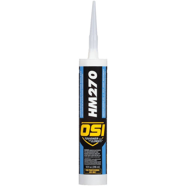 OSI HM270 Construction Silicone Sealant Clear, 10 Fl Oz, Cartridge, 0.763 CDM 1494045