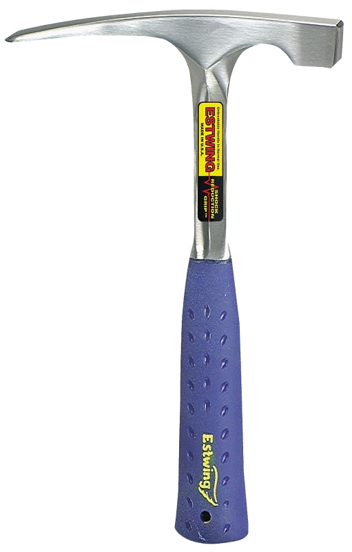 Estwing - E3‐20BLC Bricklayer's/Mason's Hammer - 20 oz Masonary Tool with Forged Steel Construction & Shock Reduction Grip - E3-20BLC Silver E3-20BLC/E3-20BL