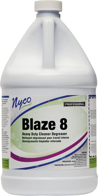 Nyco Blaze 8 Heavy Duty Cleaner Degreaser - 128 oz - Powerful, Fast-acting Super Strength Degreaser for Toughest Cleaning Jobs - (NL220-G4)