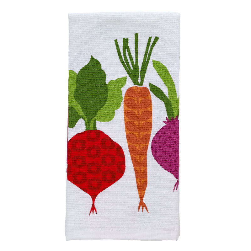 T-Fal Textiles 2 Pack Veggie Print Dual Sided Woven Weave Cotton Kitchen Dish Towel