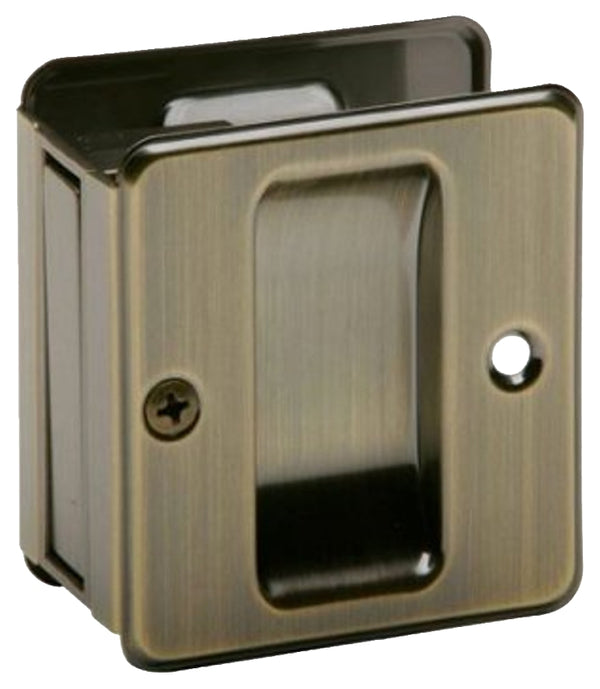 Schlage 990 1-3/4-Inch x 2-1/4-Inch Sliding Pocket Door Pull Sliding, Antique Brass SCP990B5