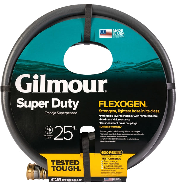 Gilmour Flexogen 5/8 in x 25 ft Garden Hose, Heavy Duty Water Hose, Flexible and Kink Resistant Outdoor Hose 874251-1001
