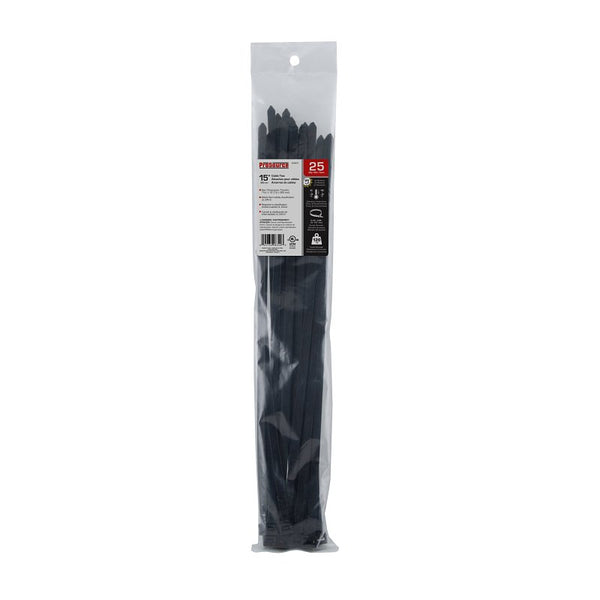 MINTCRAFT CV380W-253L ProSource Cable Tie, Nylon, 15 in L Black