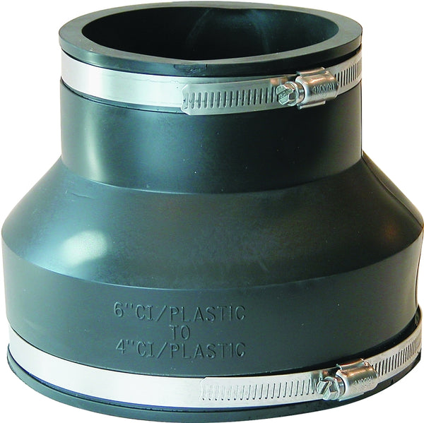 Fernco 1056-64 6" x 4" Flexible Pipe Coupling (Connects Cast Iron, PVC, Steel or Lead) P1056-64