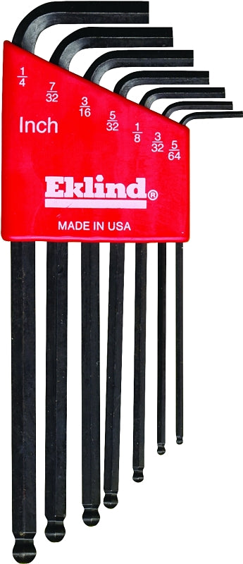 EKLIND 13207 Ball-Hex-L Key allen wrench - 7pc set SAE Inch Sizes 5/64-1/4 Long series