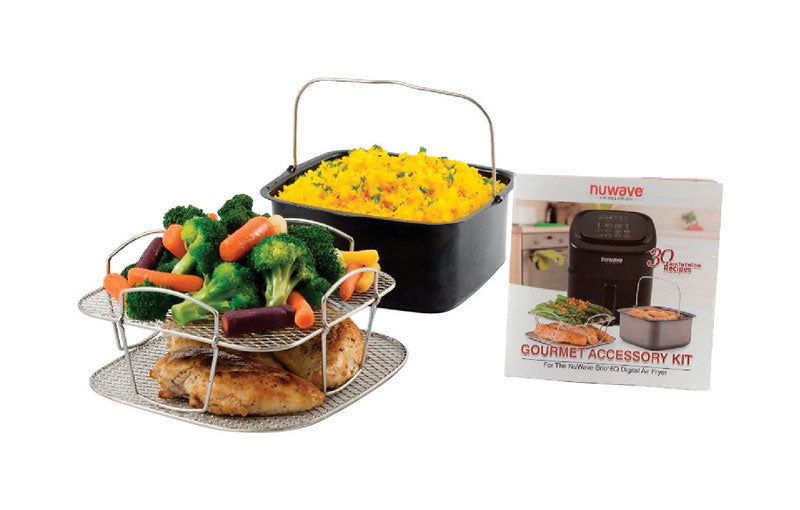 Nuwave PAN & Reversible 6QT BRIO 6 QT Air Fryer Accessories (Baking Pan + Rack)