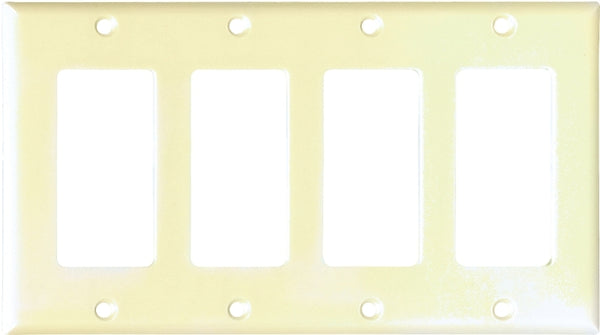 Cooper 2164V Electrical Wall Plate, Decorator, 4-Gang - Ivory 2164V-BOX