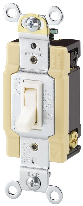 EATON Wiring 1242-7V-BOX 15-Amp, 120-Volt Standard Grade 4-Way Framed Toggle AC Quiet Switch, Ivory
